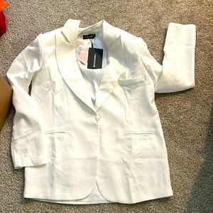 NWT Tall White Overaized Shoulder Pad Suit Blazer